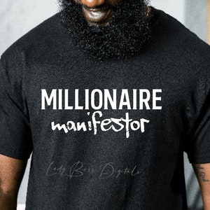 Millionaire Manifestor SVG png eps/Money SVG/Manifesting svg/Affirmation svg/Positive sayings/Uplifting words svg png/Mindfulness png svg image 5
