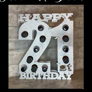 Happy 21st Birthday Shot Stand, 21st Birthday Gift, Mini Liquor Bottle Stand, Funny Birthday Gift /*/Liquor Not Included/*/
