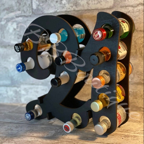 21st Birthday Shot Stand, 21st Birthday Gift, Mini Liquor Bottle Stand, Funny Birthday Gift, Liquor Shot Cake /*/Liquor Not Included/*/