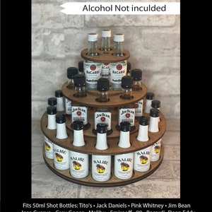 3 Tier Shot Cake, 21st Birthday Gift, Mini Liquor Bottle Stand, Funny Birthday Gift, Liquor Shot Cake //Liquor not included//