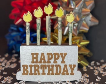 Wooden Birthday Money Holder: Cake Gift