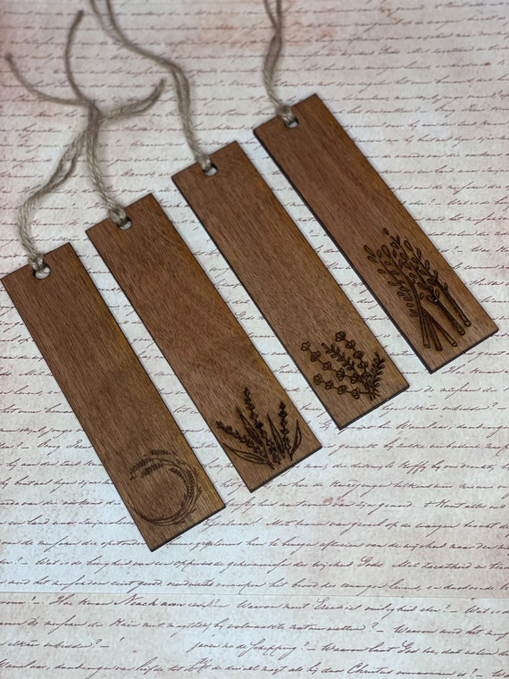 Bookmark - PERSONALIZED Flower - Birch Wood Bookmark - PERSONALIZED Flower - Birch Wood