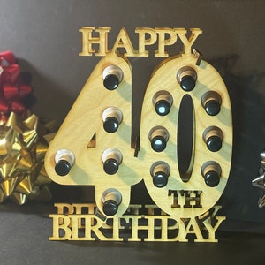 40. Geburtstag Schnaps Stand, 40. Geburtstag Geschenk, Mini Schnaps Stand, lustiges Geburtstagsgeschenk /*/Alkohol nicht inklusive/*/
