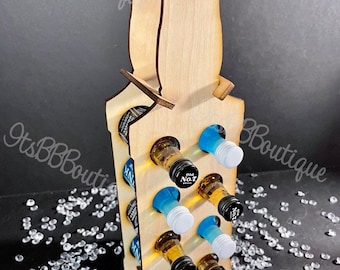 Whiskey Bottle Mini Liquor Bottle shot stand, 21st Birthday Gift, Guys Gift, Shot Bottle Stand, Liquor Shot Cake /*/Liquor Not Included/*/