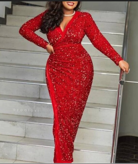 sequence red dress