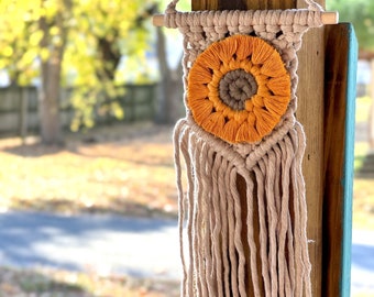 Sunflower Wall Art, Boho Home Decor, Sunflower Wall Decor, Macrame Wall Hanging Small, Macrame Wall Decor, Boho Wall Art, Modern Macrame