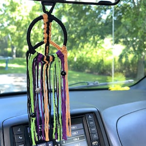Halloween Car Accessories, Boho Car Decor, Halloween Boho, Rear View Mirror Accessories Boho, Boho Halloween Decor, Rear View Mirror Charm
