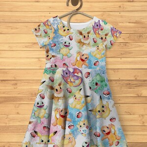 Vestido Rodado - Pikachu Fantasia cosplay egirl(142) no Shoptime