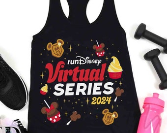 runDisney Sommer- und Feiertags-Virtual-Race-T-Shirt, Mickey And Friends Marathon-Snack-T-Shirt, Disney Epcot Runner-Familienurlaubsgeschenk