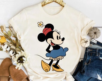 Disney Cute Minnie Mouse Classic Pose Cartoon Retro Shirt, Disneyland WDW Holiday Unisex T-shirt Family Birthday Gift Adult Kid Toddler Tee