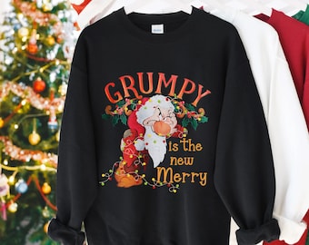 Funny Grumpy Drawf Is The Merry Christmas Lights T-Shirt, Snow White and Seven Drawfs Tee, Disney Mickey's Very Merry Xmas Disneyland Gift