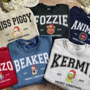 Vintage Disney The Muppets Christmas Carol Group Characters Custom Sweatshirt, Kermit Gonzo Xmas T-Shirt, Disneyland Holiday Vacation Gift