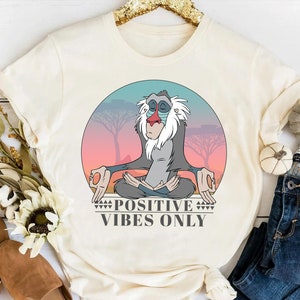 Retro Rafiki Positive Vibes Only T-Shirt, Disney The Lion King Shirt, Disney Trip Tee, Disneyland Family Vacation Gift, Disney Birthday