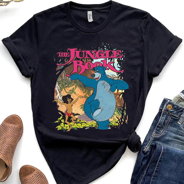 Disney Das Dschungelbuch Mogli & Baloo tanzende Freunde Unisex T-shirt Geburtstag Shirt Geschenk für Männer Frauen Kind Hoodie Sweatshirt Kleinkind Shirt