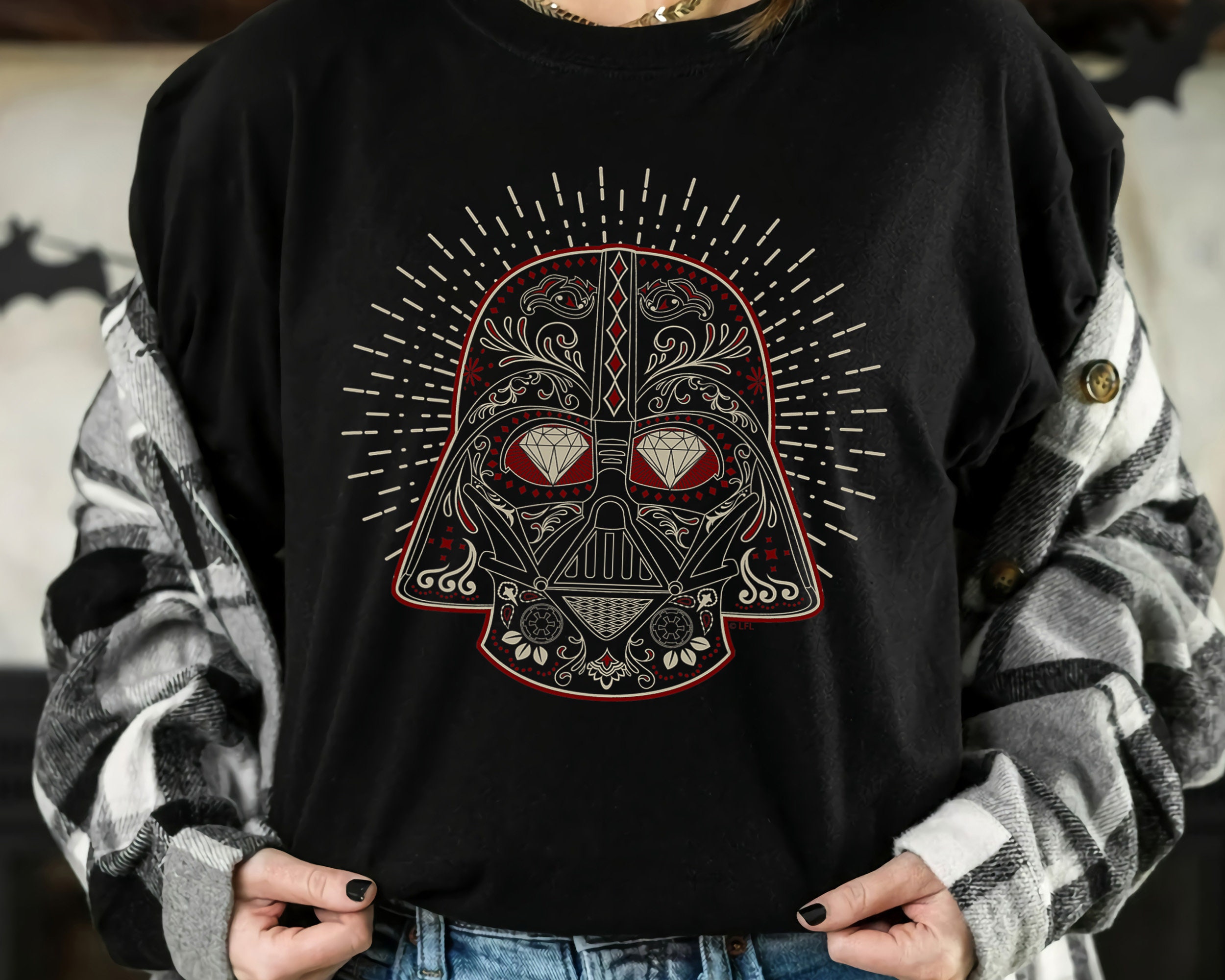 Darth vader sugar skull t shirt hotsell