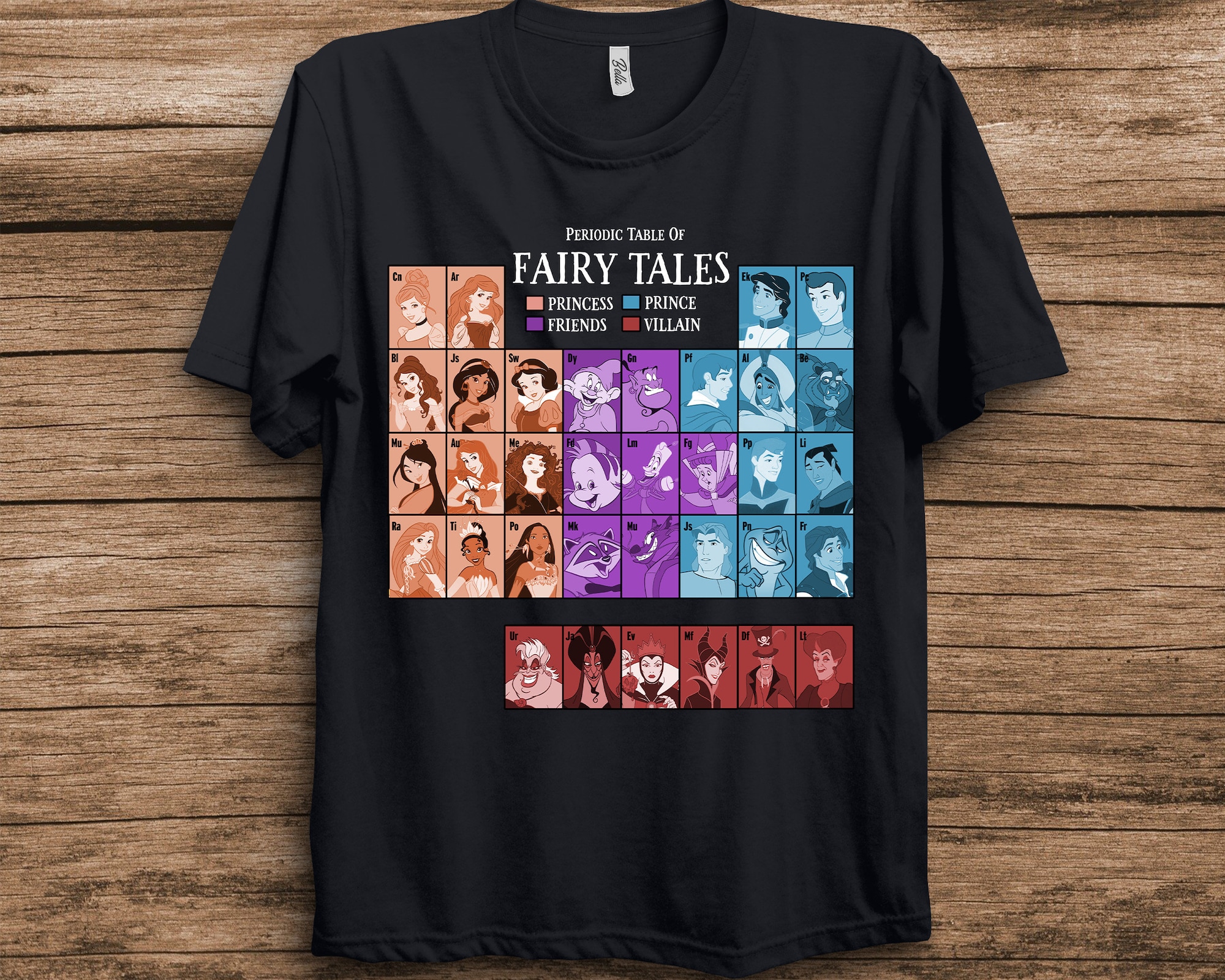 Discover Disney Princess Periodic Table Fairy Tales T-Shirt Unisex Adult T-shirt Kid shirt Gift for Birthday Hoodie Sweatshirt Toddler Tee