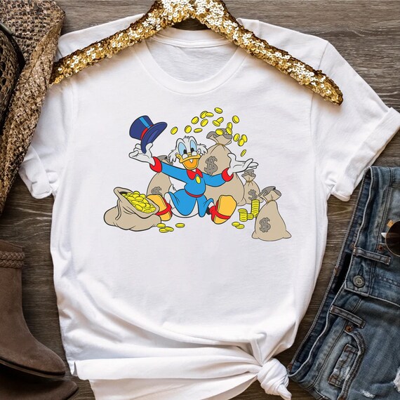 Disney Ducktales Scrooge Mcduck Coins T shirt Unisex Adult T shirt
