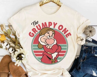 Retro 90s Vintage The Grumpy One T-shirt, Disney Snow White And Seven Dwarfs Matching Tee, Disneyland Family Holiday Vacation 2024 Gift