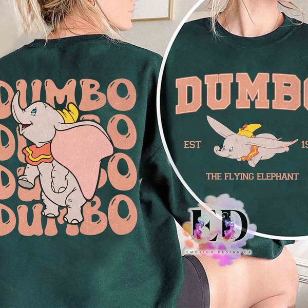 Two-sided Disney Dumbo The Flying Elephant Vintage T-shirt, Cute Disney Dumbo Kids & Toddler Tee, Disneyland Fmaily Vacation 2024 Trip Gift