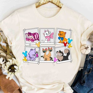 Cute Disney Cats Characters Group Shot Take Photos Retro Shirt, Magic Kingdom WDW Unisex T-shirt Family Birthday Gift Adult Kid Toddler Tee