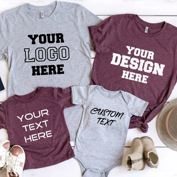 Personalized Family Matching Shirt, Add Your Own Text Here T-shirt, Custom Your Logo Tee, Make Your Own Shirt, Custom Text Design Here Shirt