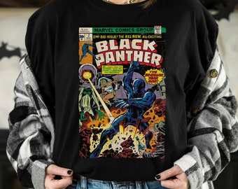 Marvel Black Panther Vintage Comic Book Wakanda Forever Unisex T-shirt Birthday Shirt Gift For Men Women Kid Hoodie Sweatshirt Toddler Shirt