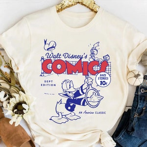 Disney Mickey & Friends Donald Duck Comic Cover Retro Shirt, Magic Kingdom WDW Unisex T-shirt Family Birthday Gift Adult Kid Toddler Tee