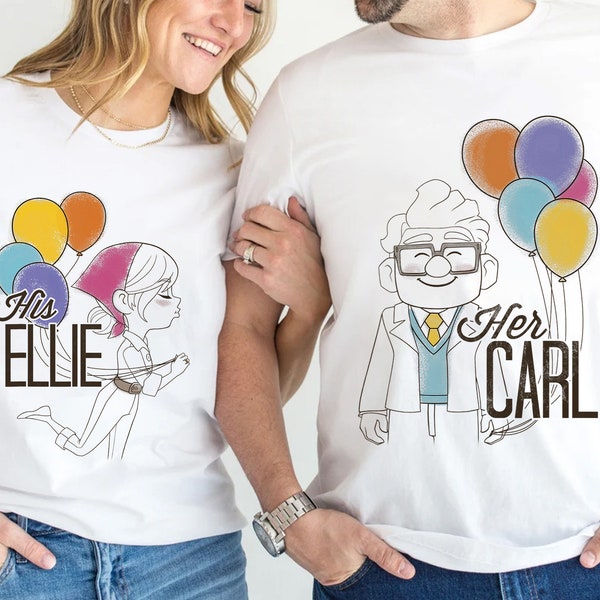 Disney Couples Her Carl His Ellie Disney Honeymoon Tee His and Hers Unisex T-shirt Birthday Shirt Gift For Men Women Hoodie Sweatshirt