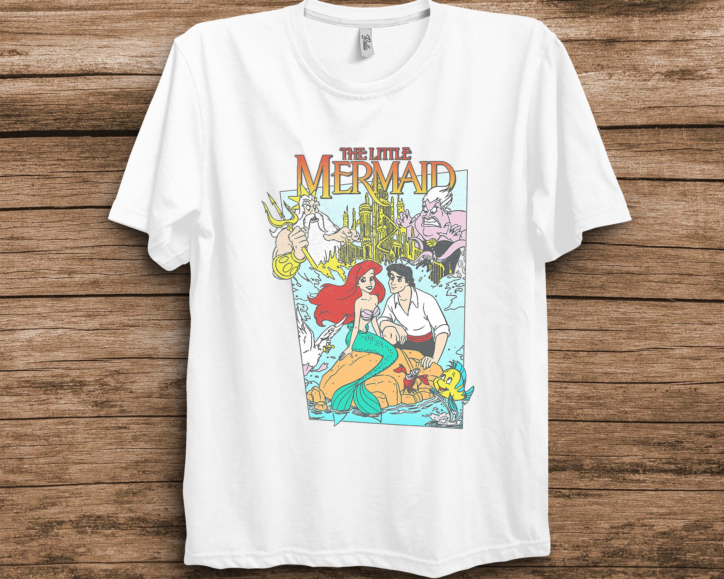 Discover Disney The Little Mermaid Vintage Cover Graphic T-Shirt