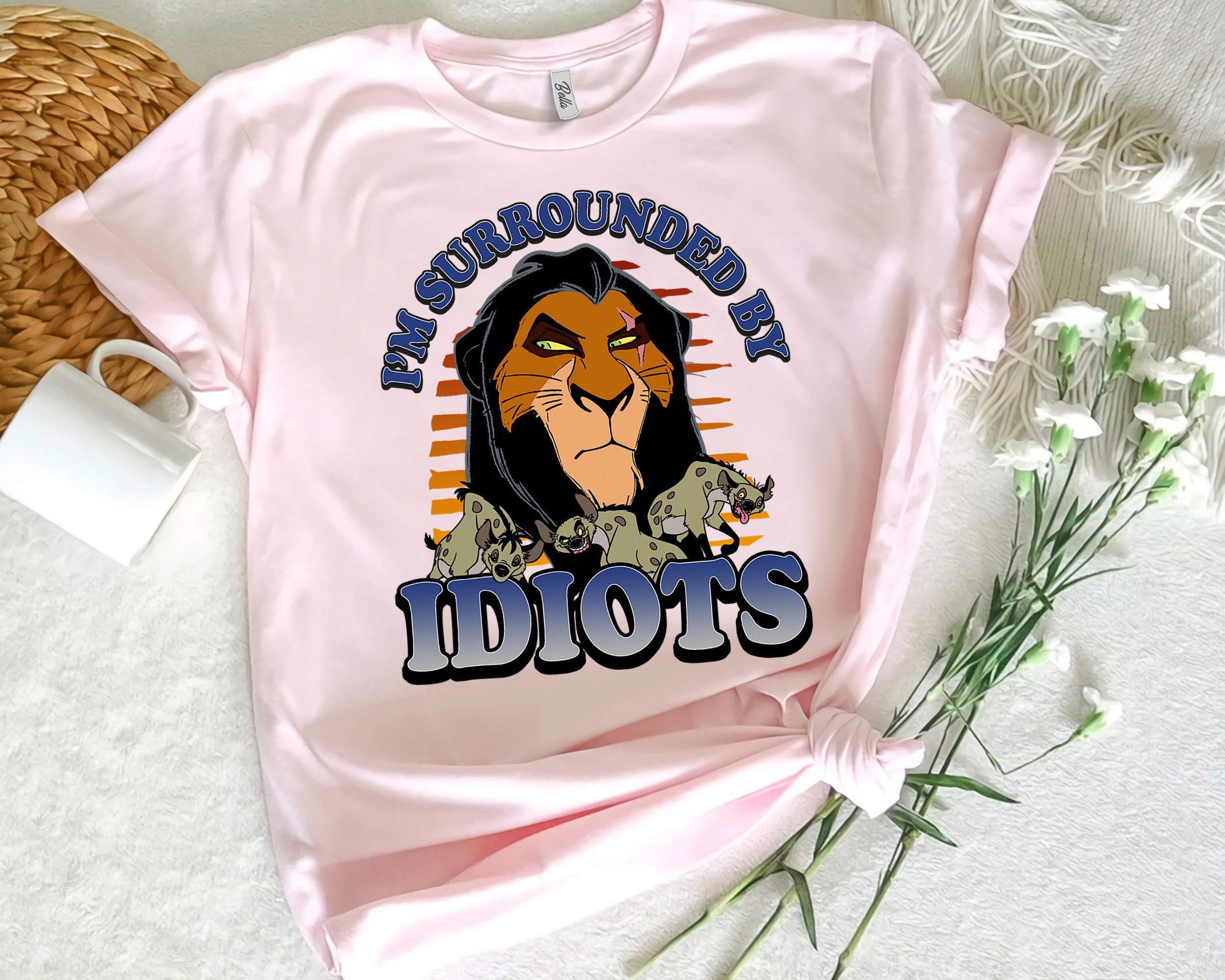 Discover Retro Scar Surrounded By Idiots Graphic T-Shirt, Disney The Lion King T-shirt, Disney Trip Tee, Disneyland Family Vacation Birthday Gift
