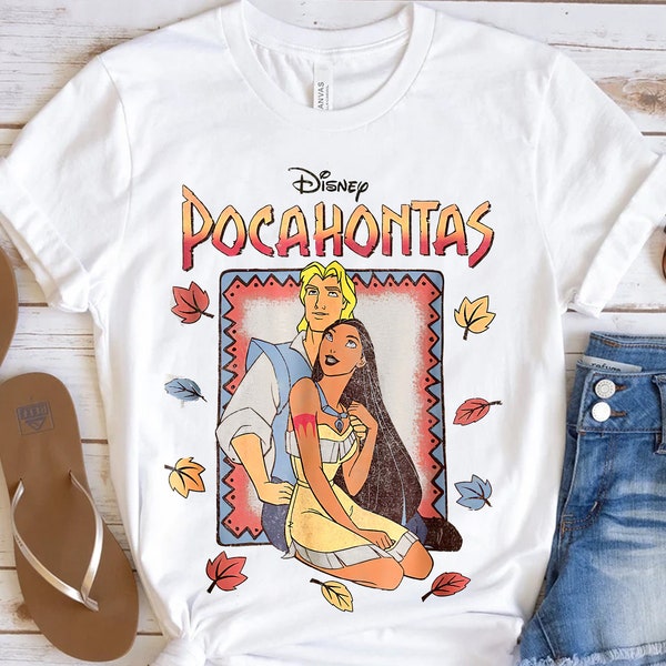 Camiseta de película clásica de Pocahontas y Capitán de Disney, camiseta Unisex de viaje de vacaciones de Magic Kingdom, regalo de cumpleaños familiar, camiseta para niños pequeños y adultos