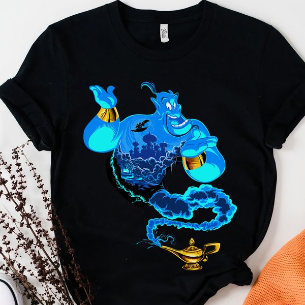 Disney Aladdin Genie Portrait Agrabah Fill T-Shirt Unisex Adult T-shirt Kid shirt Gift for Birthday Hoodie Sweatshirt Toddler Tee