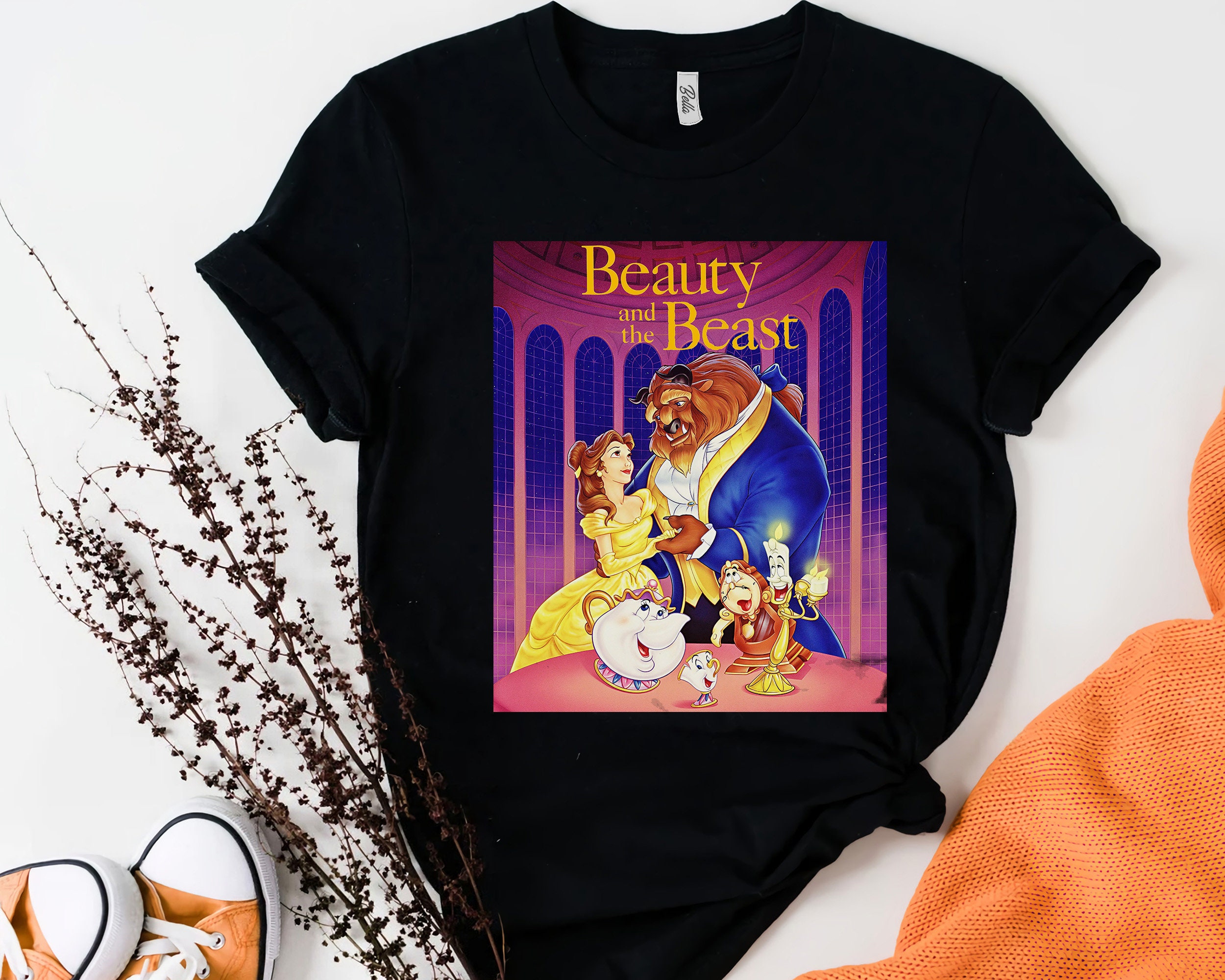 Discover Disney Beauty And The Beast Poster Vintage Group Shot T-Shirt Unisex Adult T-shirt Kid shirt Gift for Birthday Hoodie Sweatshirt Toddler Tee