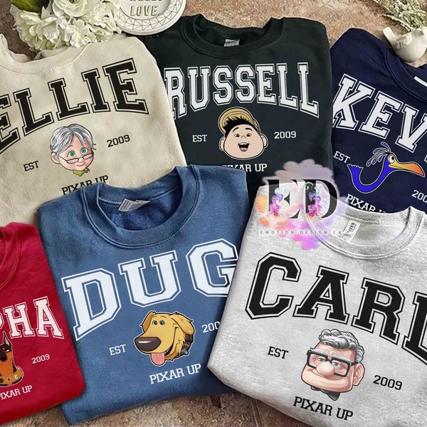 Vintage Disney Pixar Up All Characters Group Custom Retro Shirt, Magic Kingdom Unisex T-shirt Family Birthday Gift Adult Kid Toddler Tee