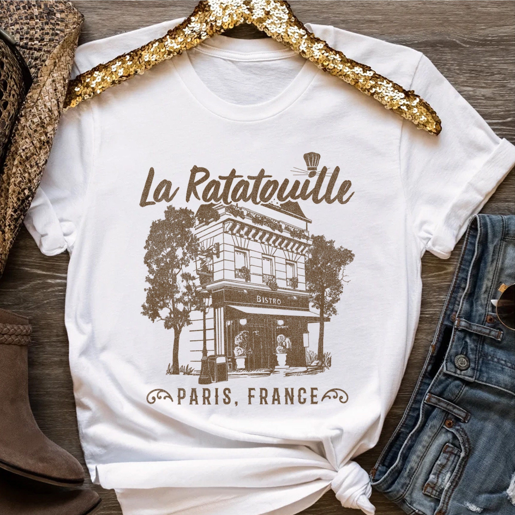 Discover Disney Pixar Ratatouille Paris France Vintage Restaurant Shirt, Disneyland Trip, Unisex T-shirt Family Birthday Gift Adult Kid Toddler Tee