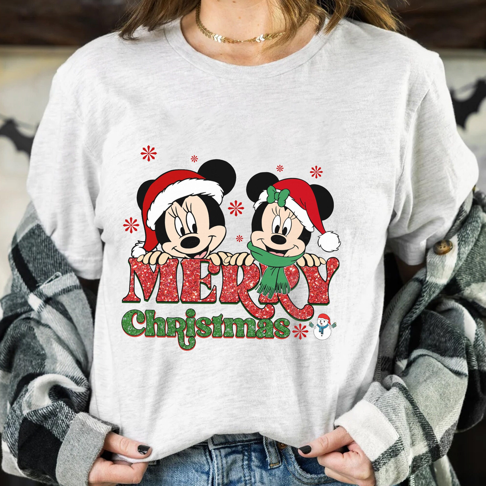 Discover Santa Mickey and Minnie Mouse Christmas T-shirt, Mickey's Very Merry Xmas Tee