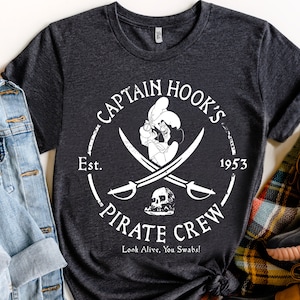 Disney Villains Captain Hook Pirate Crew Est953 Logo Shirt - TeeUni