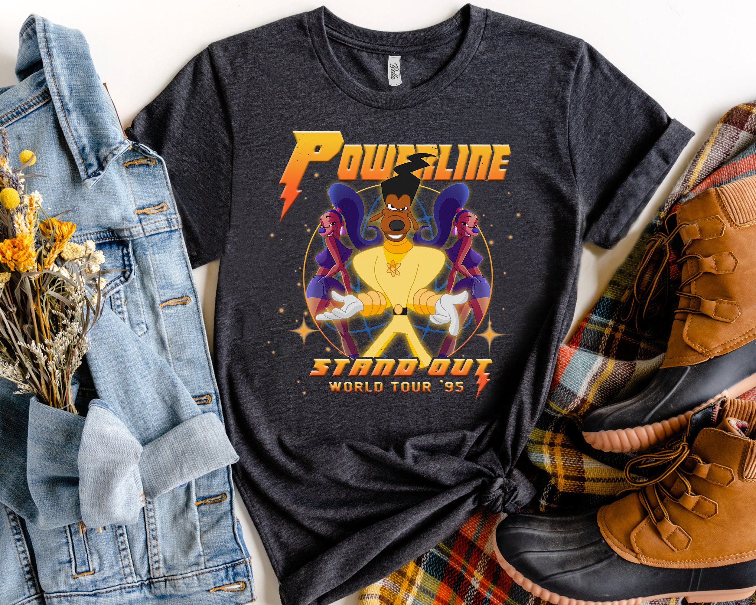 Discover Disney Powerline Stand Out Tour 94 Shirt, Vintage Goofy Movie Powerline Shirt, Powerline Stand Out Tour Goofy Movie Shirt, Max Goofy Shirt