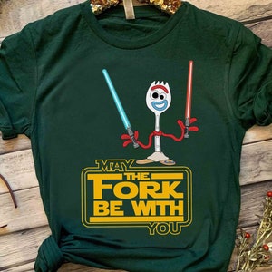 Funny Toy Story Forky May The Fork Be With You Star Wars Shirt, Galaxy's Edge Unisex T-shirt Family Birthday Gift Adult Kid Toddler Tee