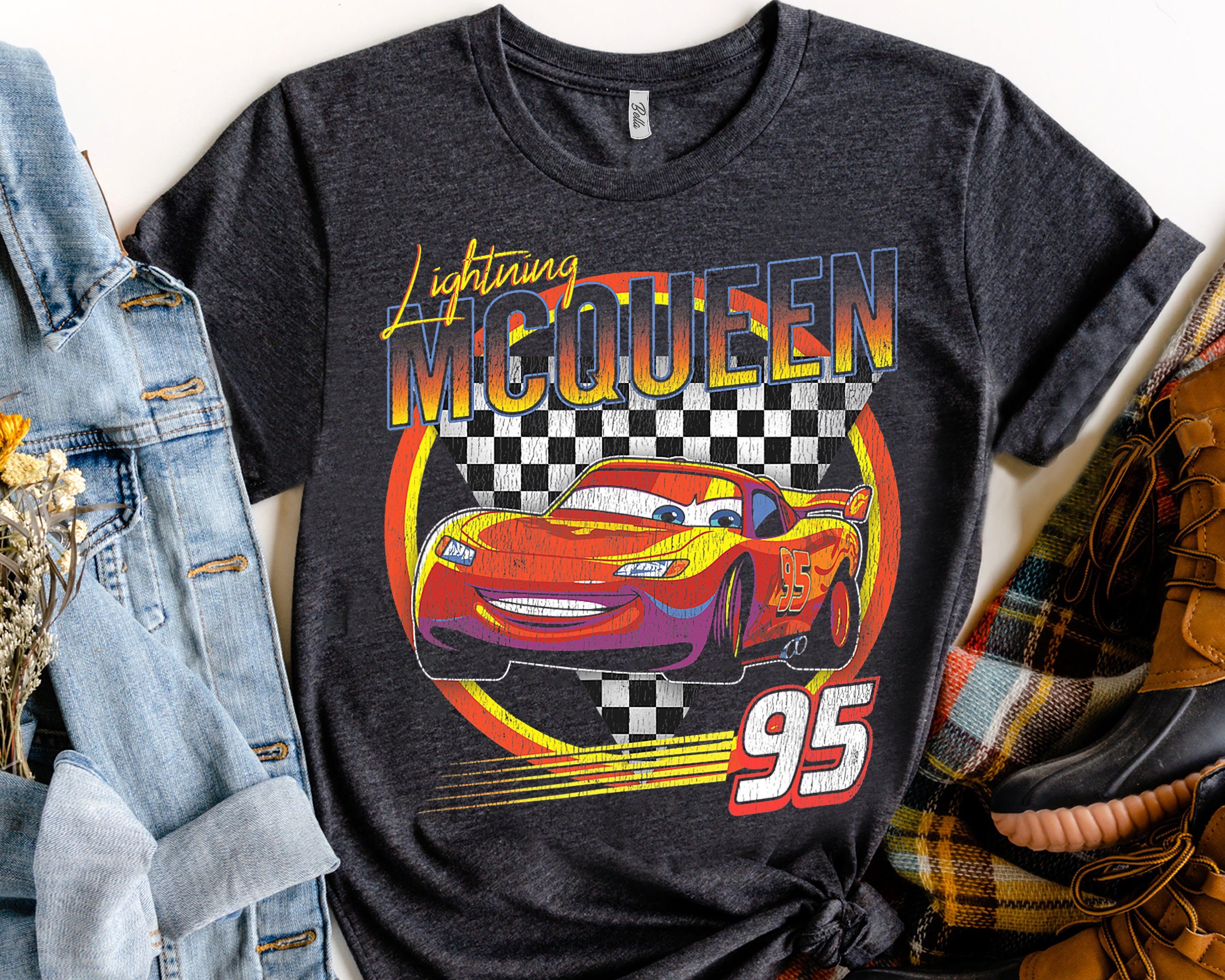 Disney Pixar Cars Lightning Mcqueen Vintage Race Tshirt Etsy Australia