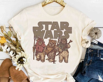 Funny Star Wars Wicket Ewoks Endor Group Retro Shirt, Galaxy's Edge Holiday Unisex T-shirt Family Birthday Gift Adult Kid Toddler Tee