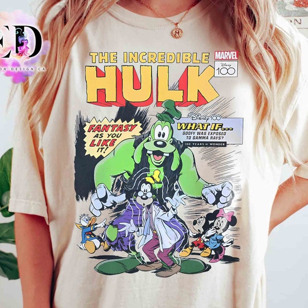 Funny Disney Mickey Mouse And Friends Costume The Incredible Hulk Comic Book Shirt, Magic Kingdom Disneyland Family Vacation Holiday Gift