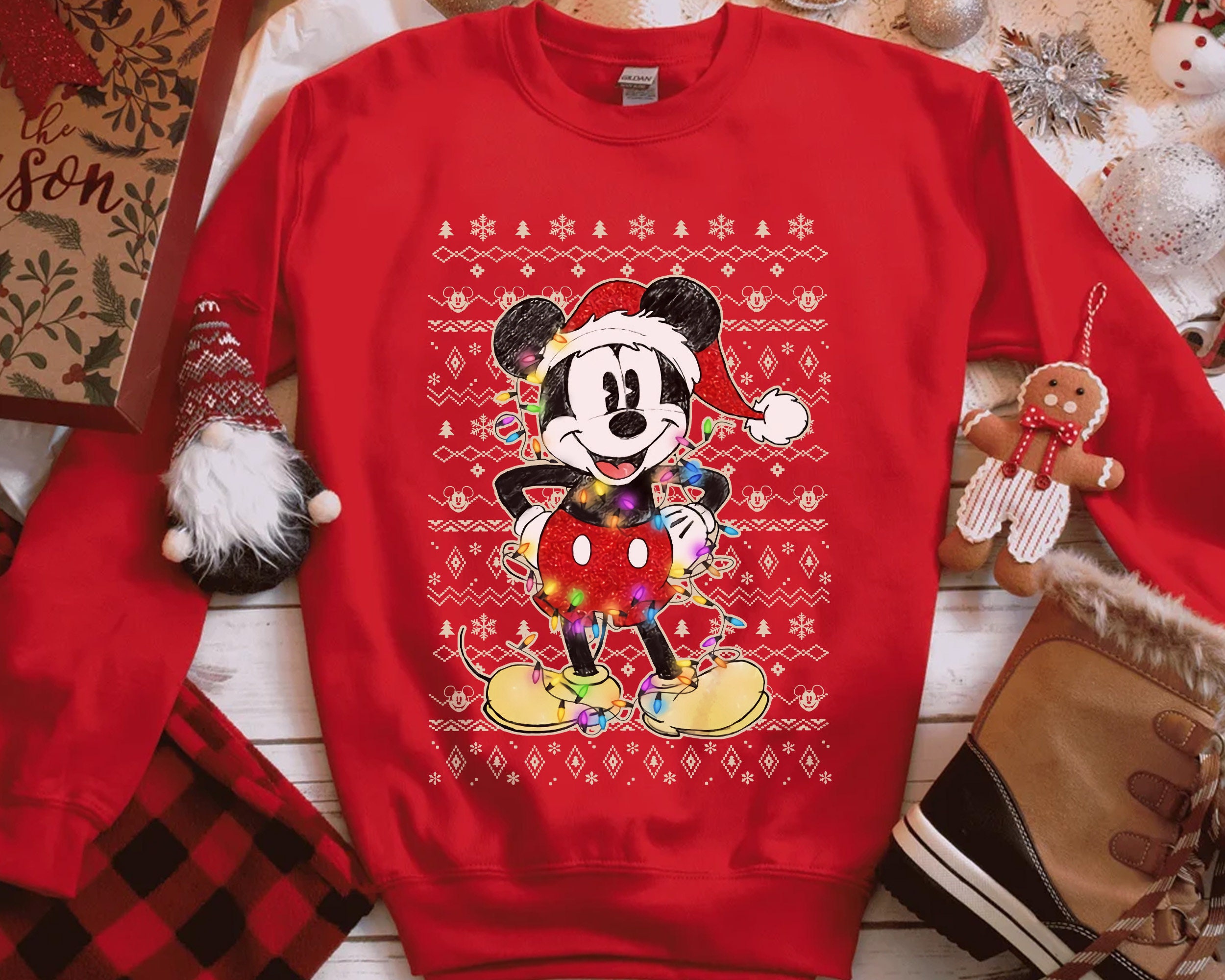 Mickey Mouse Louis Vuitton Monogram Gradient Ugly Christmas Sweater