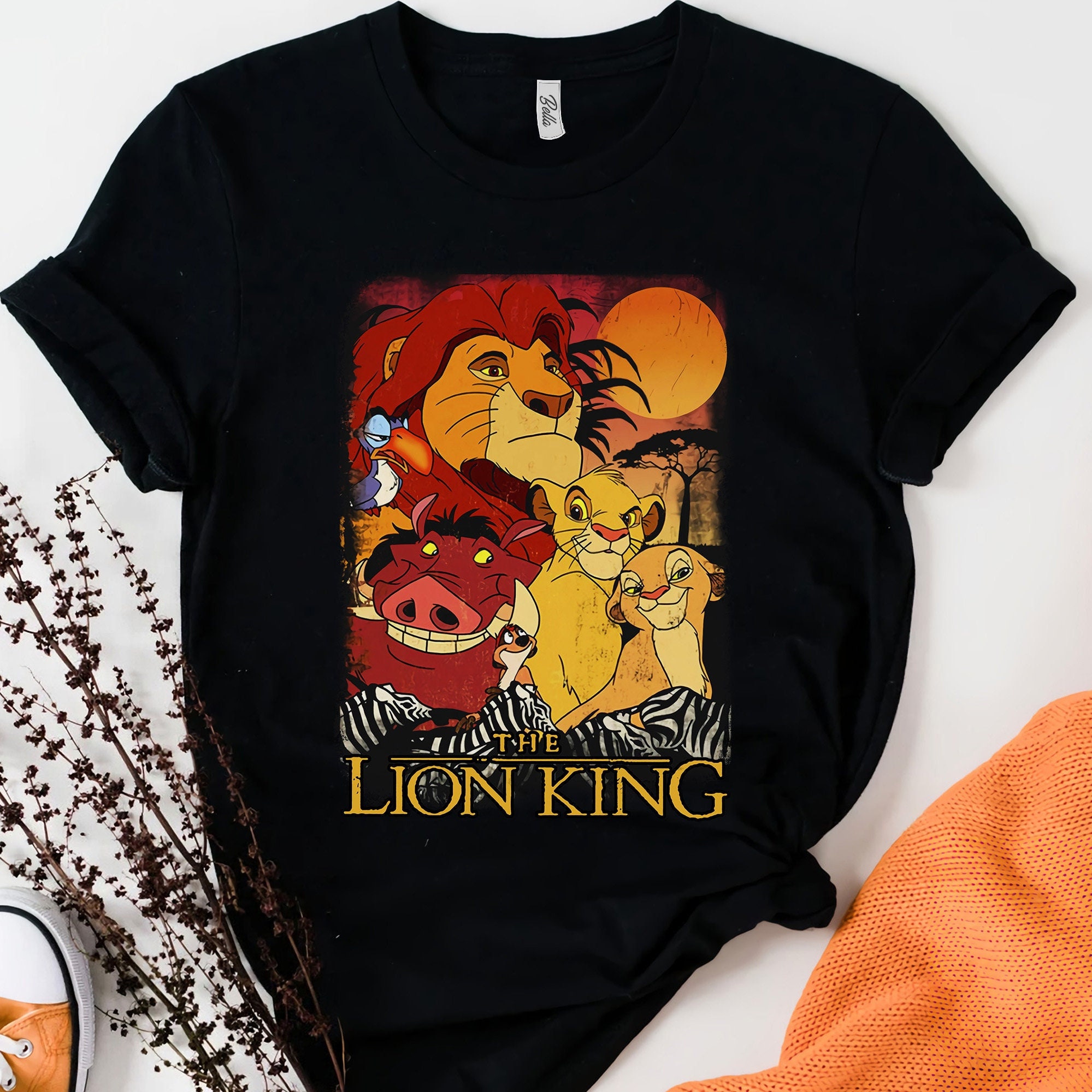 Discover Disney Lion King Group Poster Graphic Vintage T-Shirt, Disneyland Vacation Gift Unisex T-shirt Family Birthday Gift Adult Kid Toddler Tee
