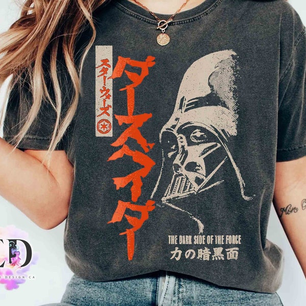 Star Wars Darth Vader The Dark Side Of The Force Kanji Retro Shirt, Galaxy's Edge Holiday Trip Unisex T-shirt Family Birthday Gift Kid Tee