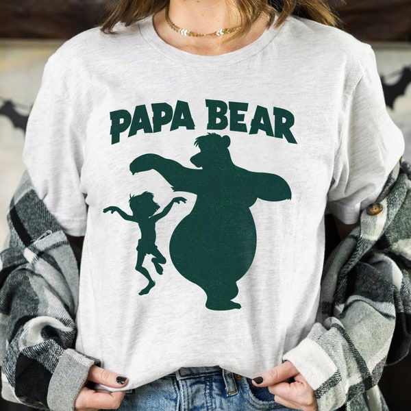 Disney The Jungle Book Papa Bear Father's Day Shirt, WDW Magic Kingdom Holiday Unisex T-shirt Family Birthday Gift Adult Kid Toddler Tee