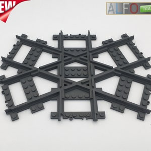 ALFO track - crossing 45deg 6 tracks + 4 quarter rail for LEGO CITY train - 3D Print