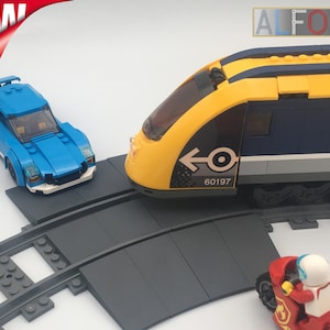 ALFO track - Curved level crossing - Level Crossing Railroad for LEGO CITY train - 3D Printed