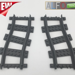 ALFO track Straight rail with offset 2 studs lateral switch for LEGO CITY train 3D Printed image 1