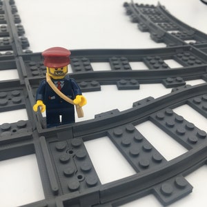 ALFO track Straight rail with offset 2 studs lateral switch for LEGO CITY train 3D Printed image 3